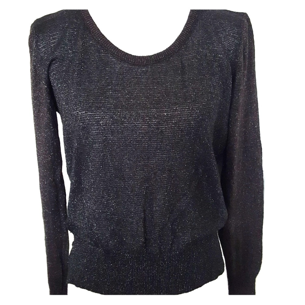 BRAND-NEW BLACK GLITTER TIE UP BACK TOP